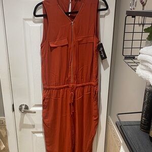 Chic Rust Sleeveless Jumpsuit